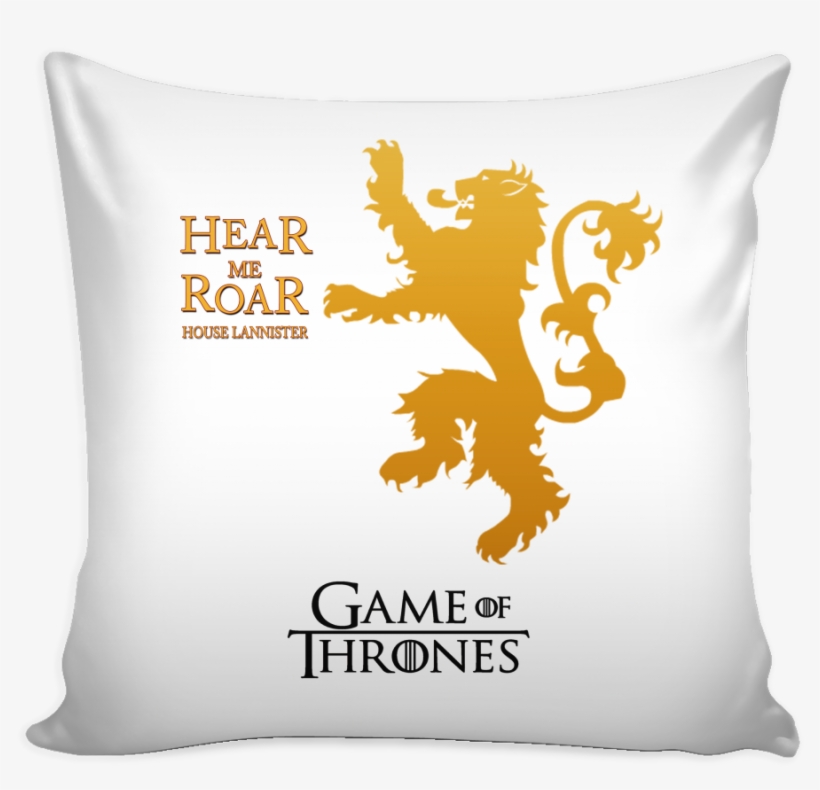 Game Of Thrones Pillow Cover Hear Me Roar House Lannister - Game Of Thrones Lannister Lion, transparent png #3280131