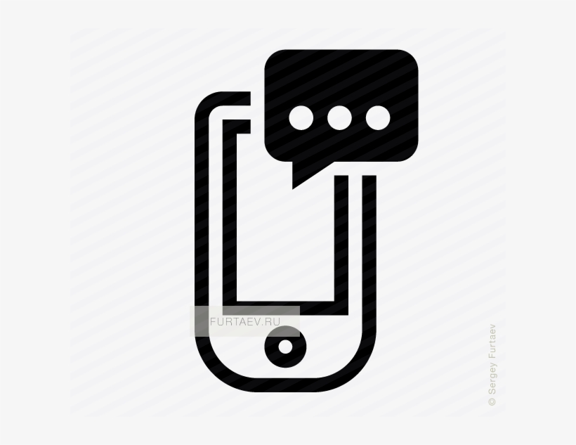 Vector Icon Of Smartphone Under Typing Speech Bubble - Icon, transparent png #3280653