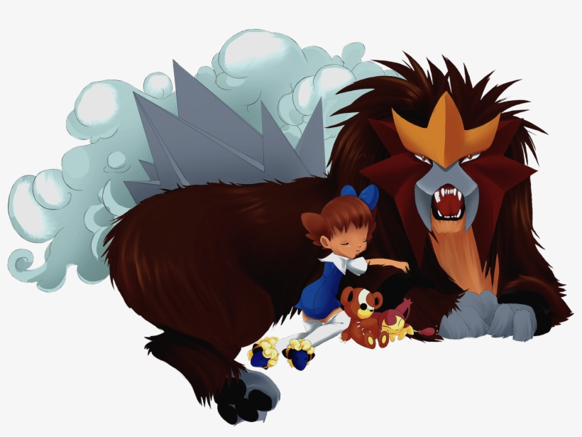 Entei And Molly - Cartoon, transparent png #3281049
