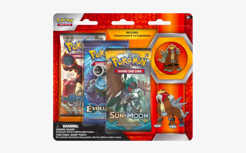 Sun & Moon - Pokemon Legendary Beasts Entei Pin Collection, transparent png #3281247
