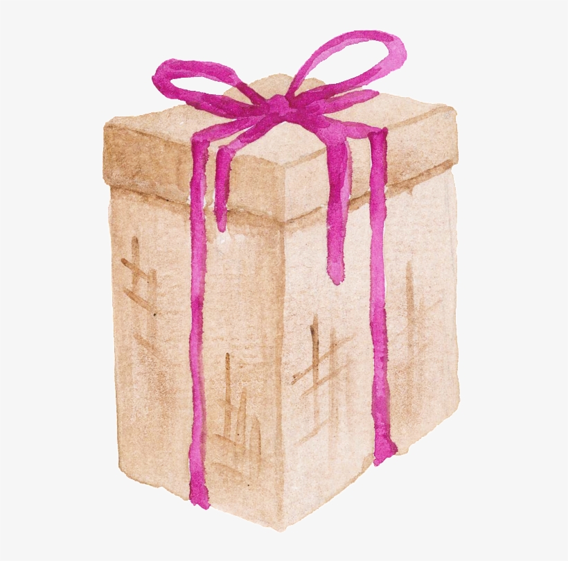 Hand Painted Gift Box Christmas Transparent Decorative - Gift, transparent png #3282211