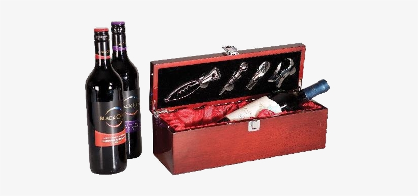 Finished Wooden Wine Boxes - Rosewood Single Wine Gift Set Awards, transparent png #3282276