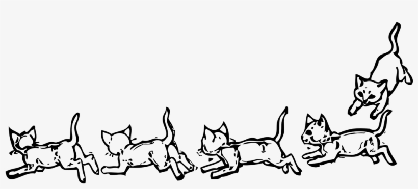 Kitten Clipart Run 6 960 X 480 Dumielauxepices Net - Kittens Clip Art Black And White, transparent png #3283859