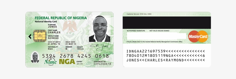 The New Nigerian National Eid Card - Nigeria Id Card Back, transparent png #3285432
