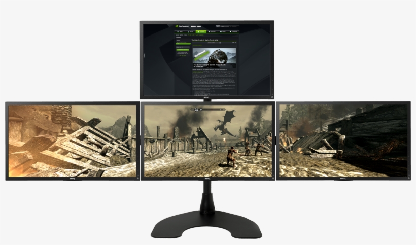 Wide-screen Pc Gaming Monitor Mounting Setup By Ergotech - 4 Monitor 1 Pc, transparent png #3286240