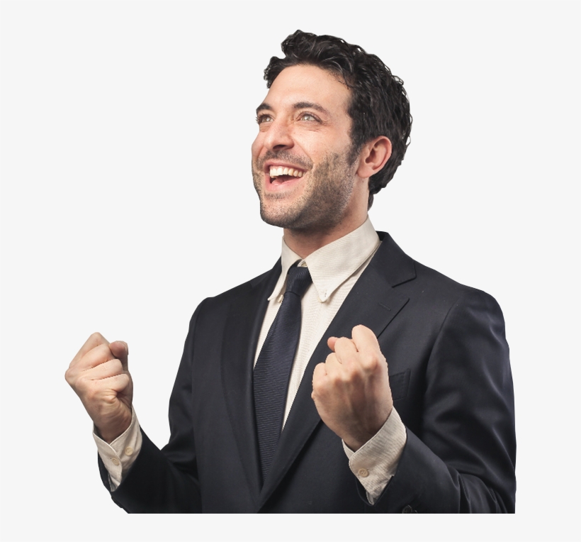 Excited Businessman With Clenched Fists - Virtual Reality, transparent png #3287610
