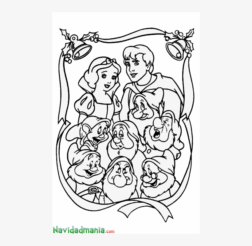 Раскраска Белоснежка И Семь Гномов, transparent png #3287660