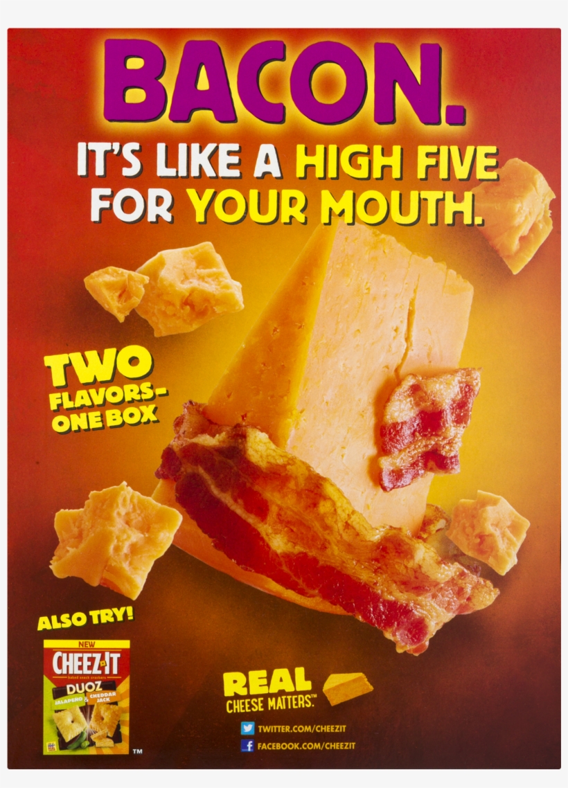 Box Cheez-it Duoz Bacon & Cheddar Baked Snack Crackers - Cheez It Duoz Baked Snack Crackers, Jalapeno, transparent png #3287958