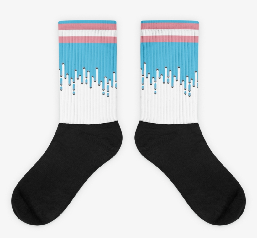 Trans Flag Drip Socks - Sock, transparent png #3289217