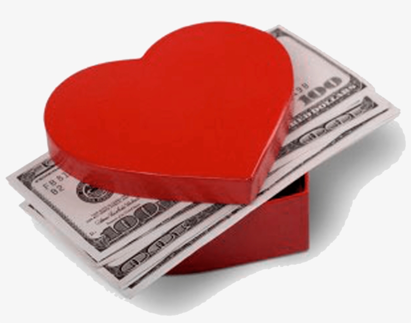 Caixa Coracao Com Dinheiro - Money And Love, transparent png #3289604