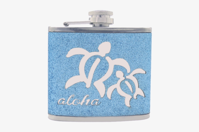 Honu Blue Glitter Flask 5 Fl Oz, transparent png #3290224