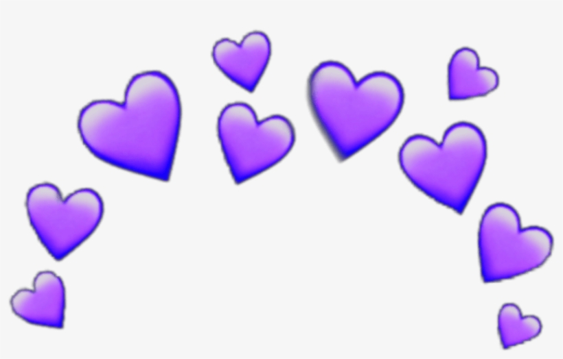 Purple Heart Crown Heartcrown Emoji Iphone Random Stick - Purple Heart Crown Transparent, transparent png #3290623
