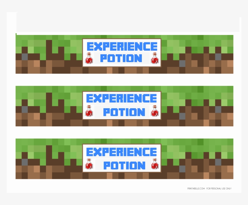 Experience Potion Labels - Printable Minecraft Bottle Potion, transparent png #3291148