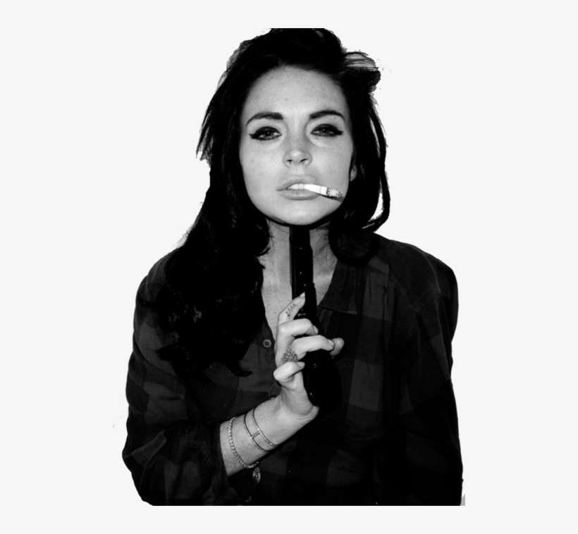 Lindsey Lohan Taylor Momsen Red Lips Smoke Lera Holera - Lindsay Lohan Gun, transparent png #3291427