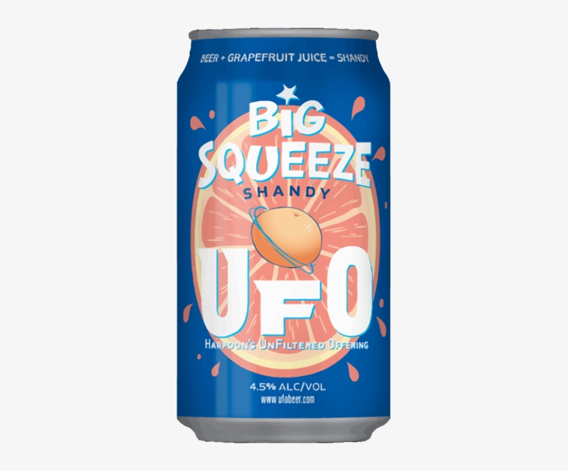 Harpoon Ufo Big Squeeze Shandy 6pk/12oz Cans - Harpoon Beer Labels Ufo, transparent png #3292179