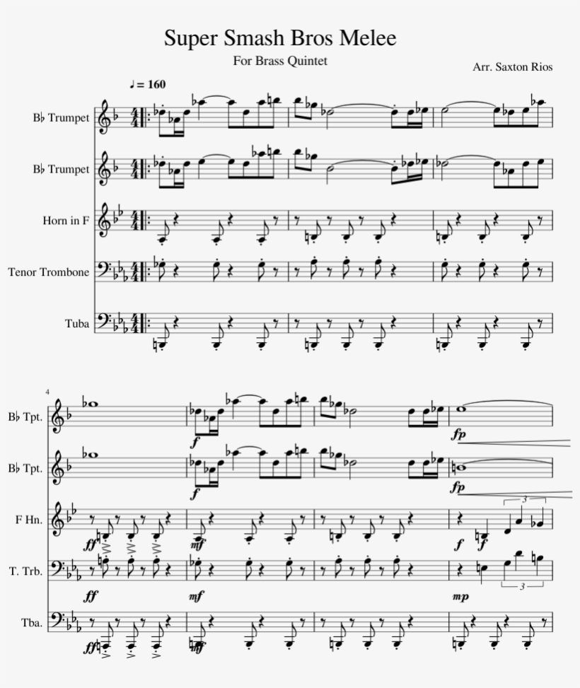 Super Smash Bros Melee Sheet Music Composed By Arr - Super Smash Bros Melee Music Score, transparent png #3293147