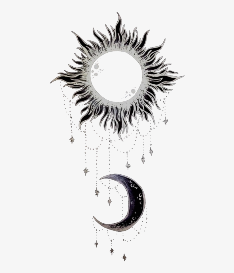 Download Tumblr Moon Sun Blackandwhite Black White Png Black Sun Moon Free Transparent Png Download Pngkey