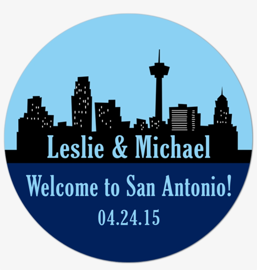 San Antonio Texas Skyline Personalized Sticker - Price, transparent png #3294924