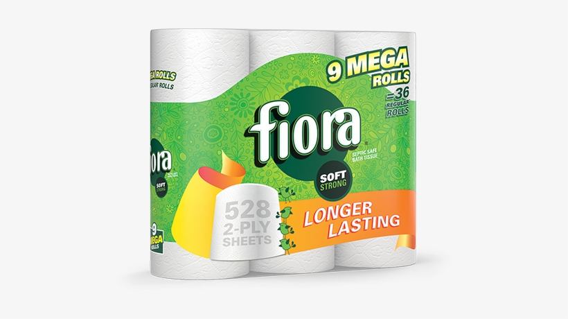 Fiora® Toilet Paper Mega Rolls - Fiora Toilet Paper, 9 Mega Rolls, transparent png #3295425