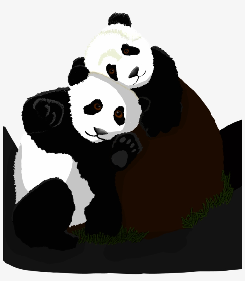 Panda Hug Drawing - Panda Hug Png, transparent png #3295731