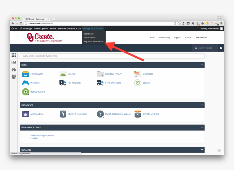 Next Click On The 'get Started' Button In The Migration - Web Panel Linux Free, transparent png #3296104