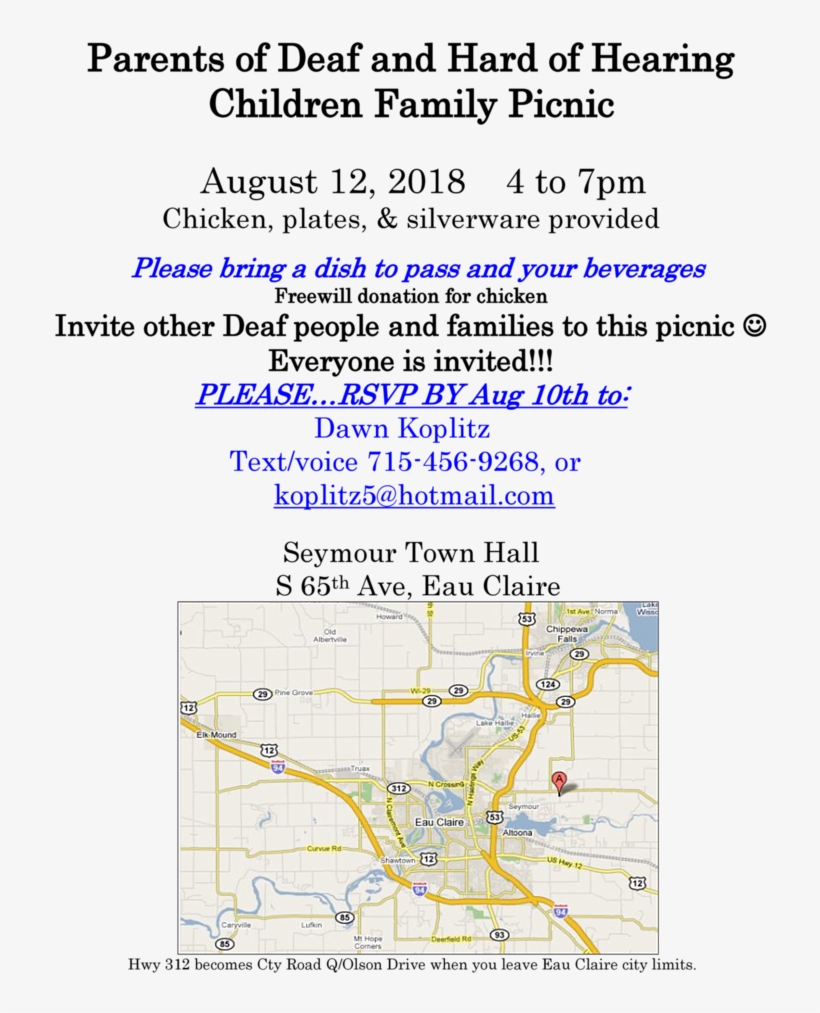 Eau Claire Family Picnic August 2018 Flyer, transparent png #3296752