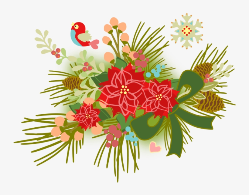 Free Floral Christmas Graphics - Floral Design, transparent png #3296850
