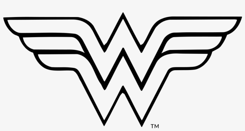 Superman Superman - Wonder Woman Emblem Black And White, transparent png #3297941