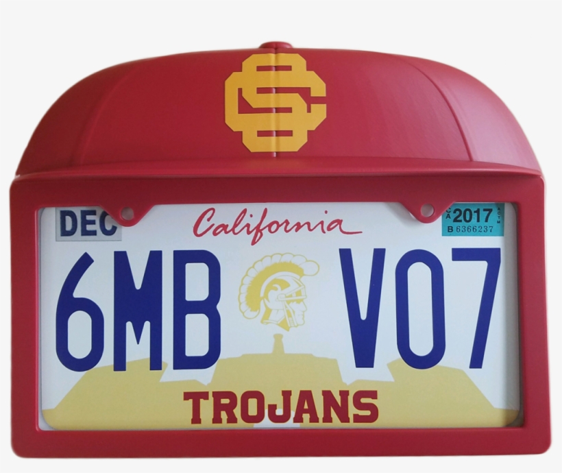 Usc "baseball Logo" Baseball Cap - Htt Motorcycle Black Flat License Plate Frame Bracket, transparent png #3298512