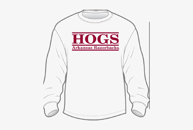 Arkansas Razorback Hogs Tee - Long-sleeved T-shirt, transparent png #3299222