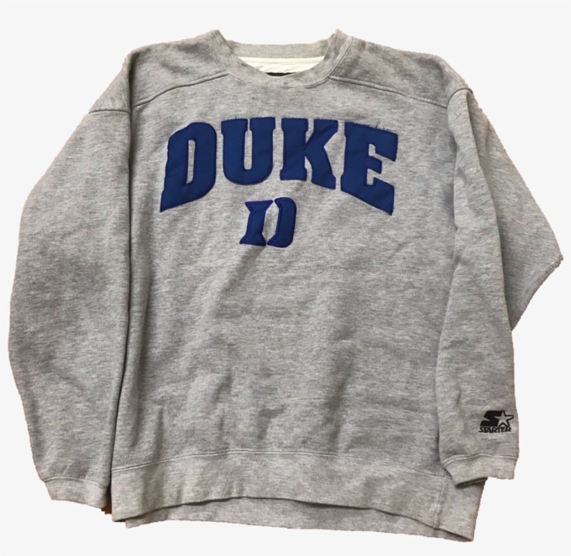 Duke Blue Devils Vintage Starter Crewneck Xl - Long-sleeved T-shirt, transparent png #3299598