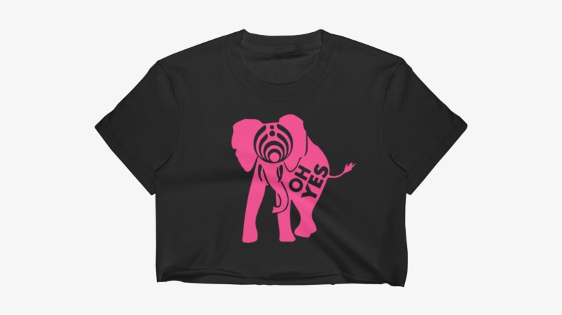 Pink Bassdrop Elephant - Crop Top, transparent png #3299771