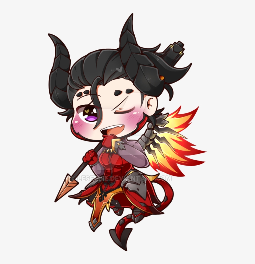 Clip Library Commission By Leserlie On Deviantart - Overwatch Mercy Devil Chibi, transparent png #330954