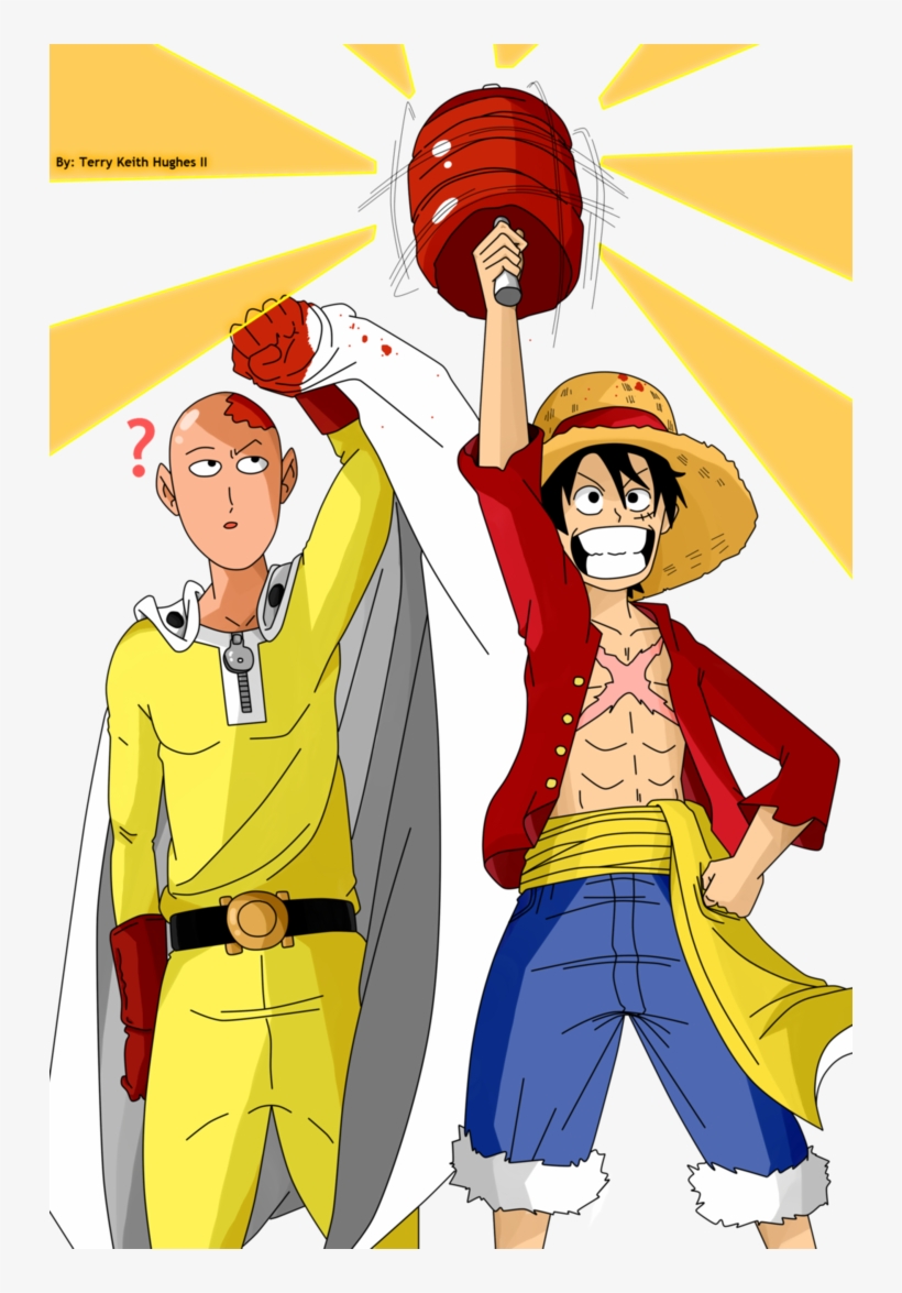 Graphic Royalty Free Stock One Punch Man X Piece And - One Punch Man Luffy, transparent png #331009