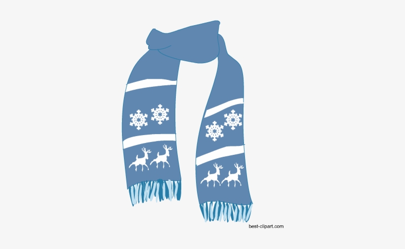 Light Blue Scarf, Free Winter Season Clip Art - Transparent Background Scarf Images Clip Art, transparent png #331542