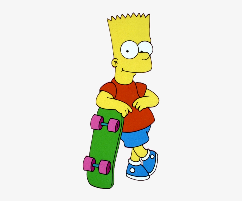 Bartholomew Jojo "bart" Simpson , Also Known As "el - Bart Simpson With Skateboard, transparent png #332761