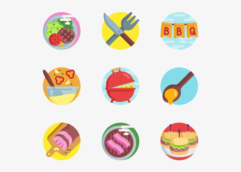 Bbq 50 Icons - Flat Icons, transparent png #332843