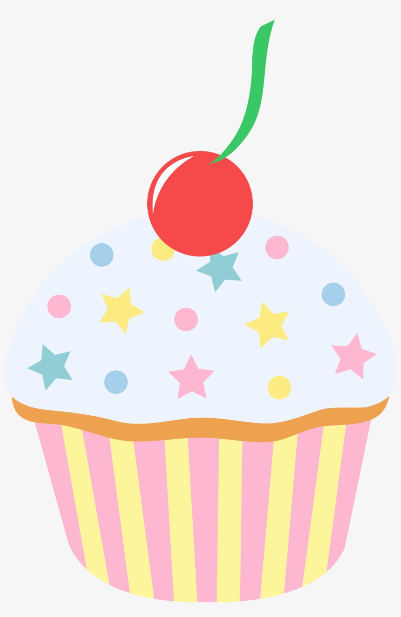 Vanilla Cupcake With And Cherry Free Clip - Cupcake Cartoon Png, transparent png #333456