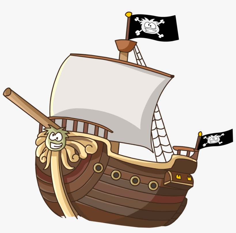 Beautiful X Collection Of Pirate Ship Clipart Free - Pirate Ship Cartoon Png, transparent png #333484