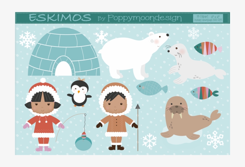 Eskimo Clipart By Poppymoon Design - Design, transparent png #333641