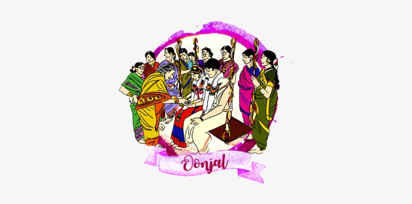 On The Day Of The Wedding, The Events Will Be In The - South Indian Wedding Cartoons, transparent png #334069