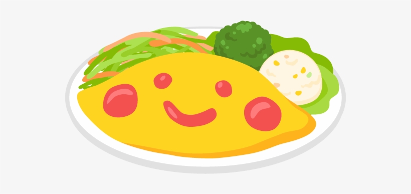 Smiley Face Omelette Rice Free Png And Vector - Omelette, transparent png #334128