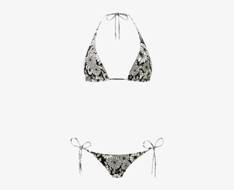 Pamela Floral Crepe String Bikini - Bikini, transparent png #334721