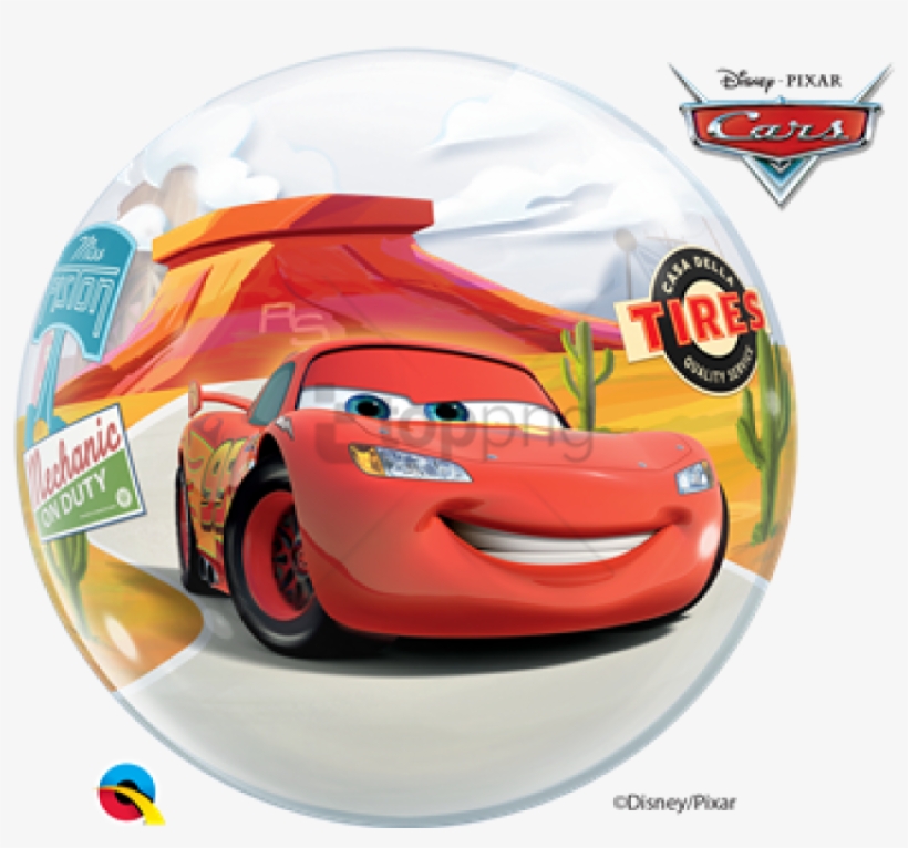 22" Disney Bubble Lightning Mcqueen & Mater - Lightning Mcqueen Bubble Balloon Birthday, transparent png #335157