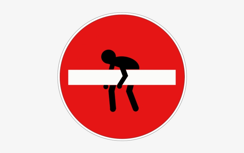 Stick Figure,road Sign,traffic Sign,one Way Street,ban,street - Buoy Freediving, transparent png #335211