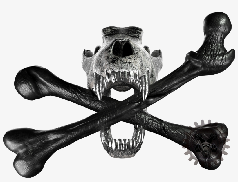 Wolf Skull And Cross Bones - Wolf Crossbones, transparent png #335527