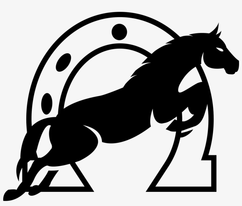 Jumping Horse In Front A Horseshoe Comments - Dibujo Cabeza De Caballo Y Herradura, transparent png #335572