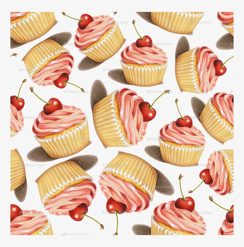 Crimson Red Gingham Picnic Cupcake, transparent png #336404