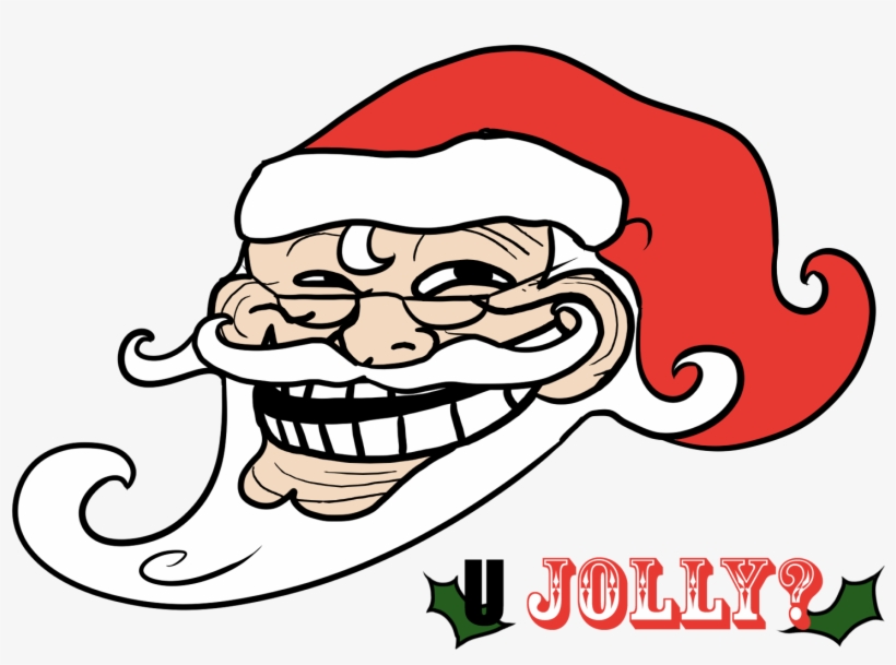 Jolly Santa Claus Facial Expression Santa Claus Fictional - Santa Claus Troll Face, transparent png #336457