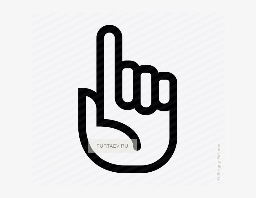 Vector Icon Of Hand With Raised Index Finger - Hand Finger Vector, transparent png #336666